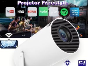 Projetor Wi-fi lançamento Portátil com Android HDMI Smart Cinema Hy300 4k HD