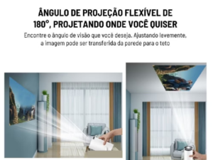 Projetor Wi-fi lançamento Portátil com Android HDMI Smart Cinema Hy300 4k HD